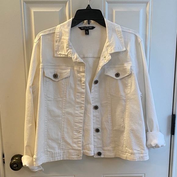 Baccini Jackets & Blazers - Baccini Women's Crisp White Jean Jacket